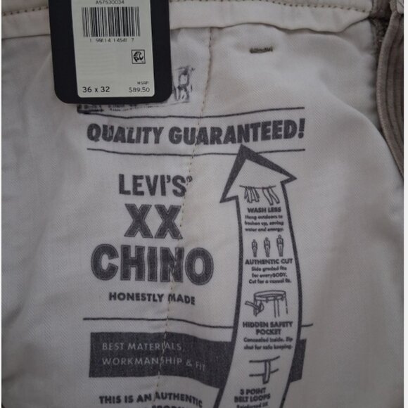 NWT Levi's Premium XX Chino Authentic Straight Fit Corduroy Pants Men's 36x32 - Picture 7 of 11